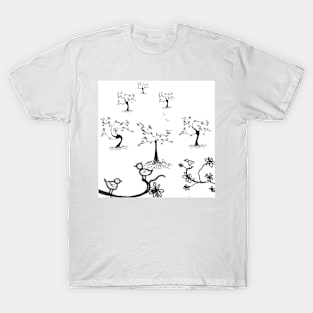 Bird in dancing trees T-Shirt